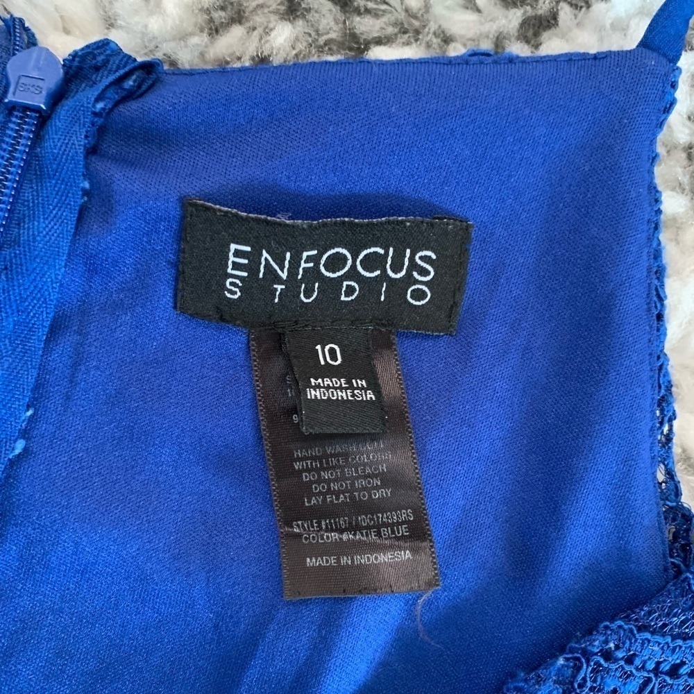 Enfocus Studio Royal Blue Spaghetti Strap Pencil Skirt Zipper Dress Size… - Picture 9 of 17